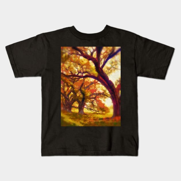 Southern live oaks Kids T-Shirt by heidiannemorris